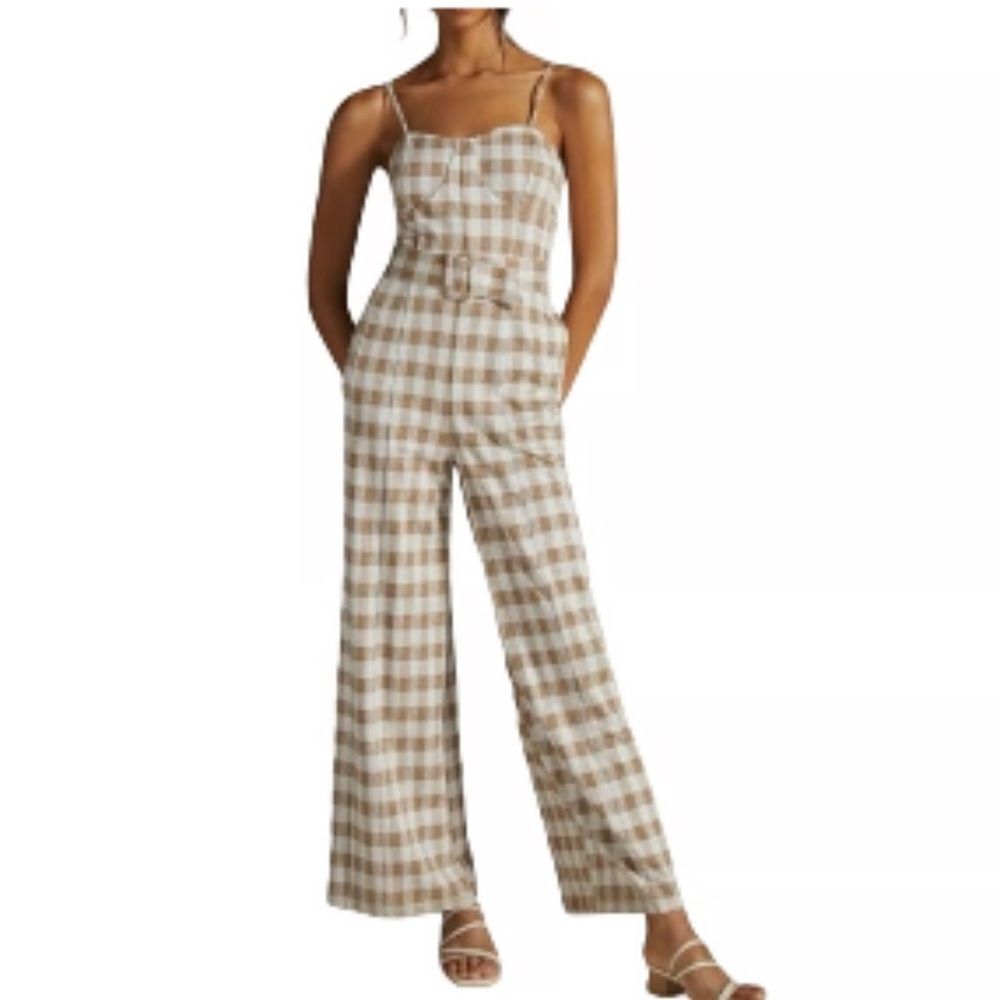 Anthropologie En Saidon Plaid Jumpsuit Size XS